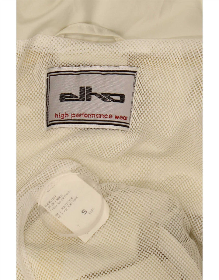 Elho Chaqueta impermeable holgada con capucha para hombre UK 36 Small Poliéster blanco