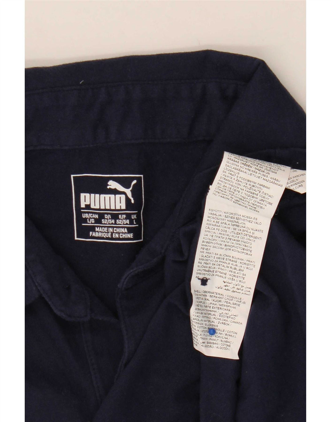 Puma Polo gráfico para hombre de algodón azul marino grande