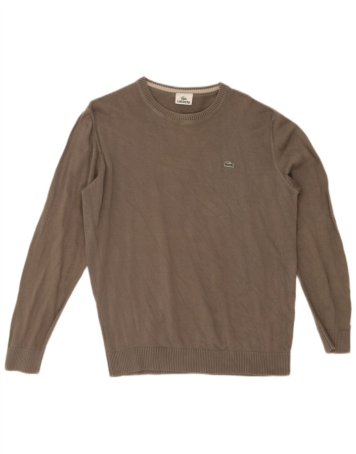 Lacoste Jersey de cuello redondo para hombre talla 5 grande caqui