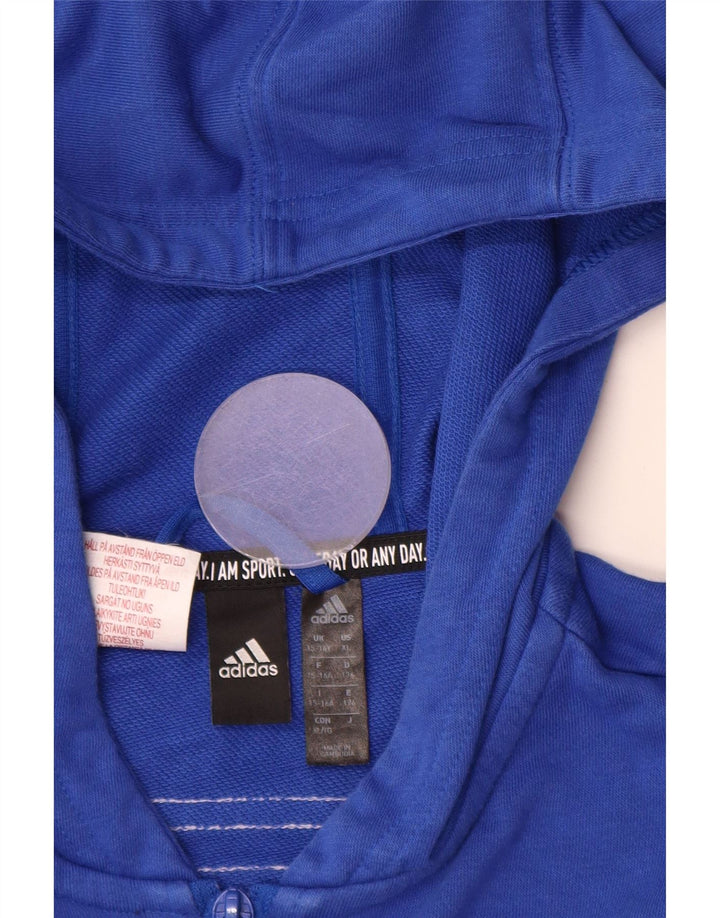 ADIDAS Sudadera con capucha y cremallera para niño 15-16 años Azul Algodón