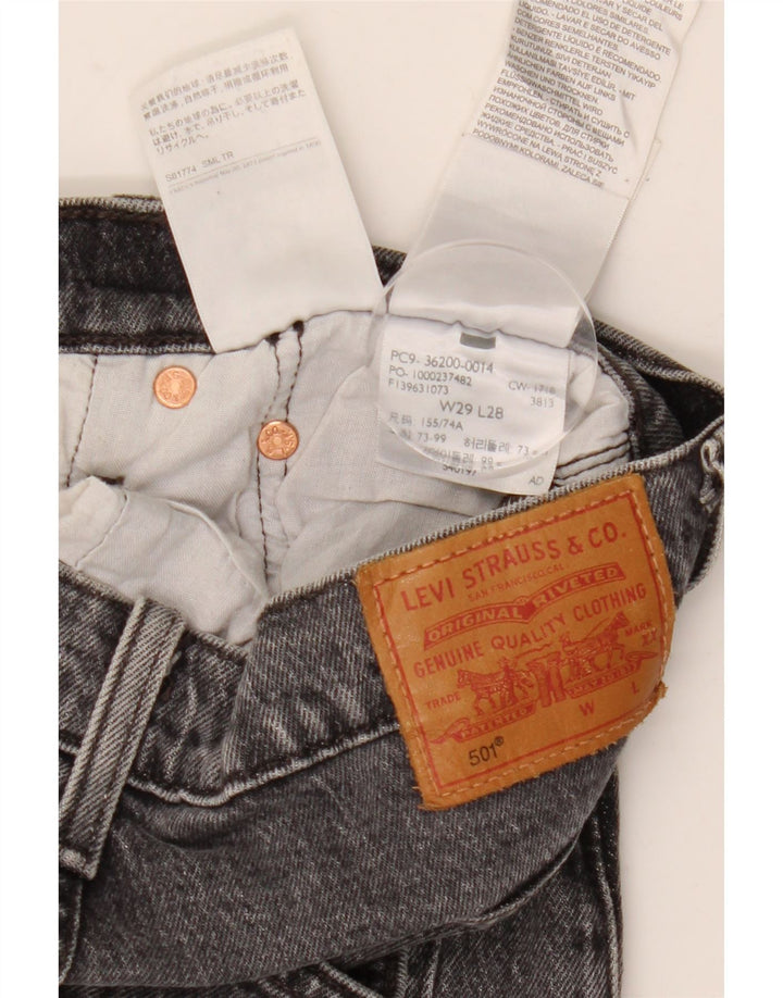 Levi's Vaqueros Rectos 501 Para Mujer W29 L28 Algodón Gris