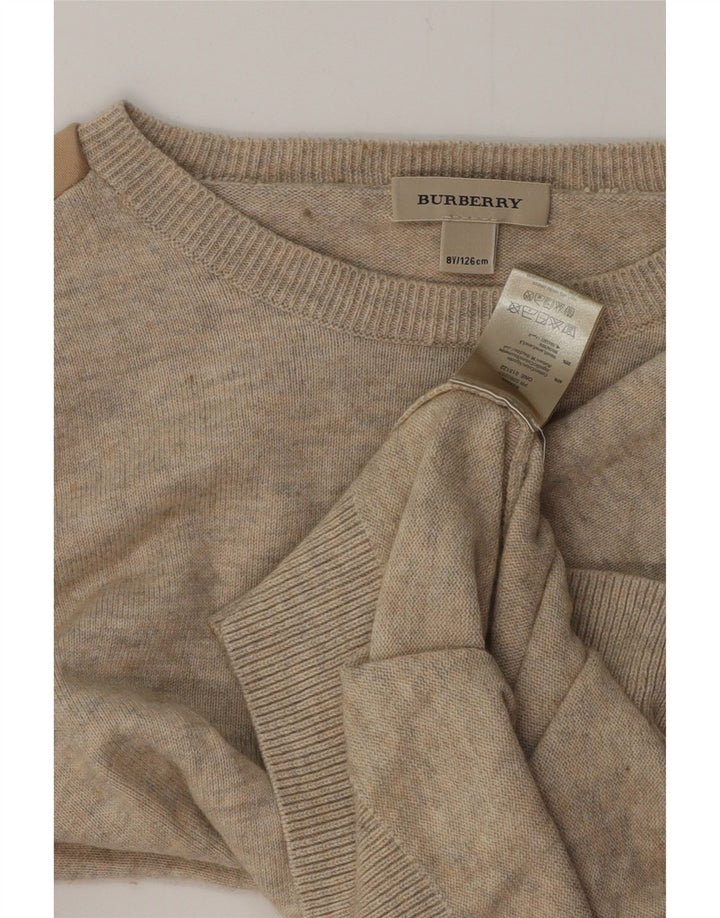 BURBERRY Jersey con cuello barco para niña 7-8 años Algodón beige