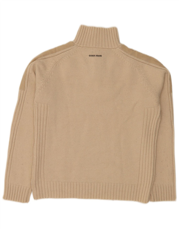 GUESS Jersey con cuello y cremallera para hombre XL Beige