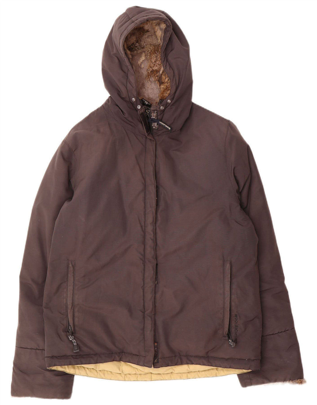 Woolrich Chaqueta acolchada con capucha para mujer UK 46 Large Brown