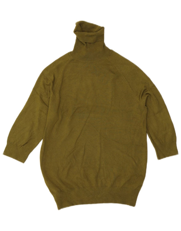 Zara Jersey de manga 3/4 con cuello vuelto para mujer UK 42 Viscosa caqui mediana