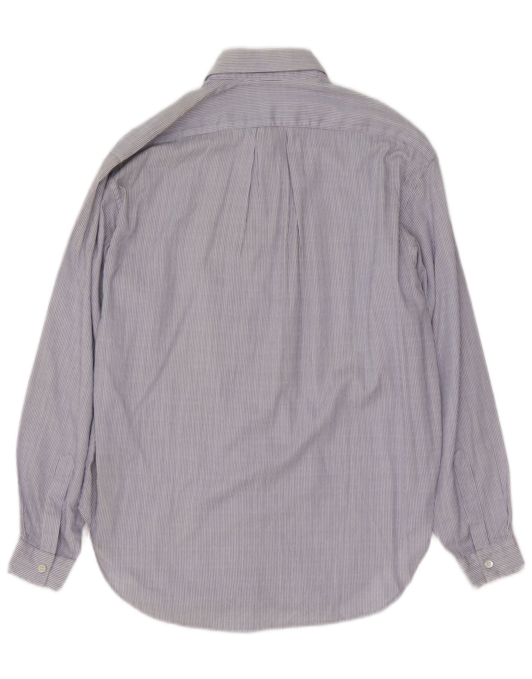 Vintage camisa de mujer Reino Unido 14 algodón azul medio a rayas