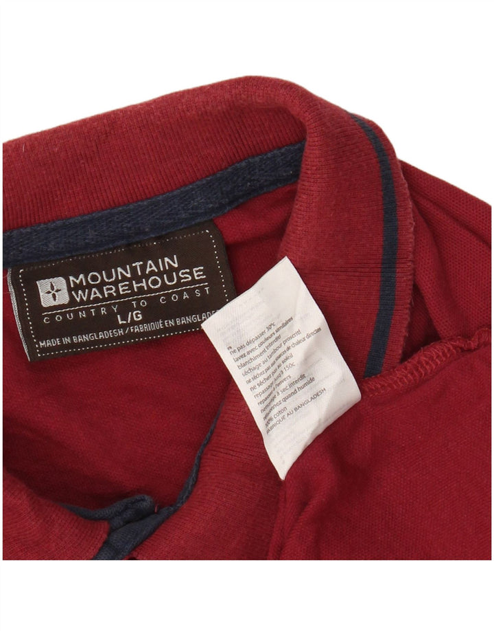 MOUNTAIN WAREHOUSE Polo para hombre de algodón rojo grande