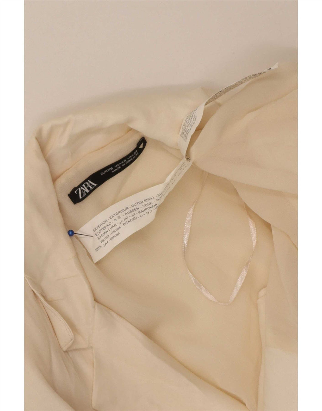 Zara Mujer Abrigo UK 6 XS Off White Viscosa