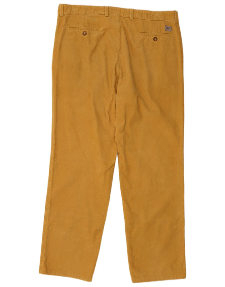LACOSTE Pantalón recto de pana para hombre Talla 48 XL W38 L31 Algodón amarillo