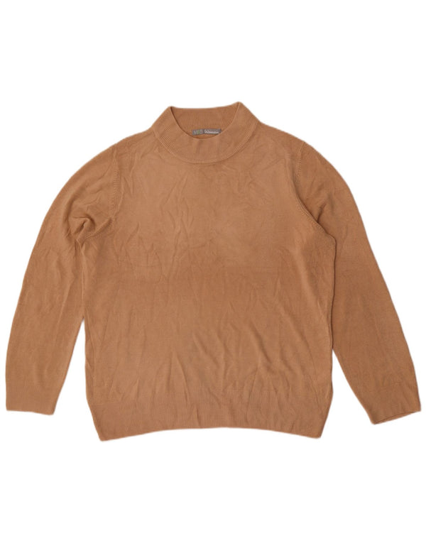 Marks & Spencer Suéter con Cuello Alto para Mujer UK 46 Grande Marrón