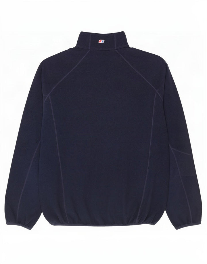 Berghaus - Jersey de forro polar con cuello y cremallera para hombre, talla grande, poliéster azul marino