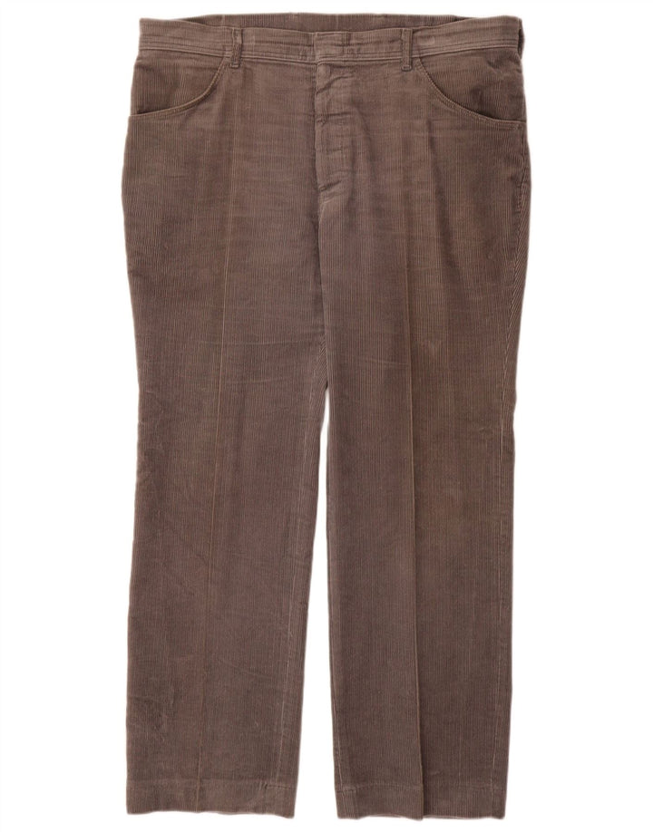 Farah Hombre Pantalones Rectos De Pana W38 L29 Algodón Gris