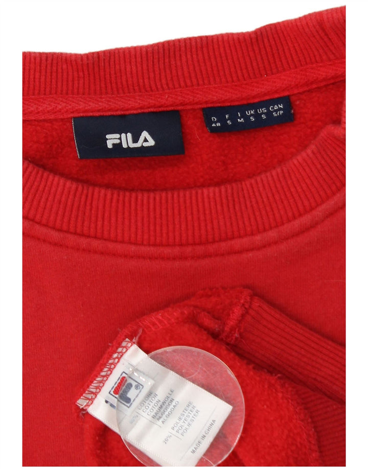 Fila Hombre Graphic Sudadera Jumper Small Rojo Colorblock Algodón