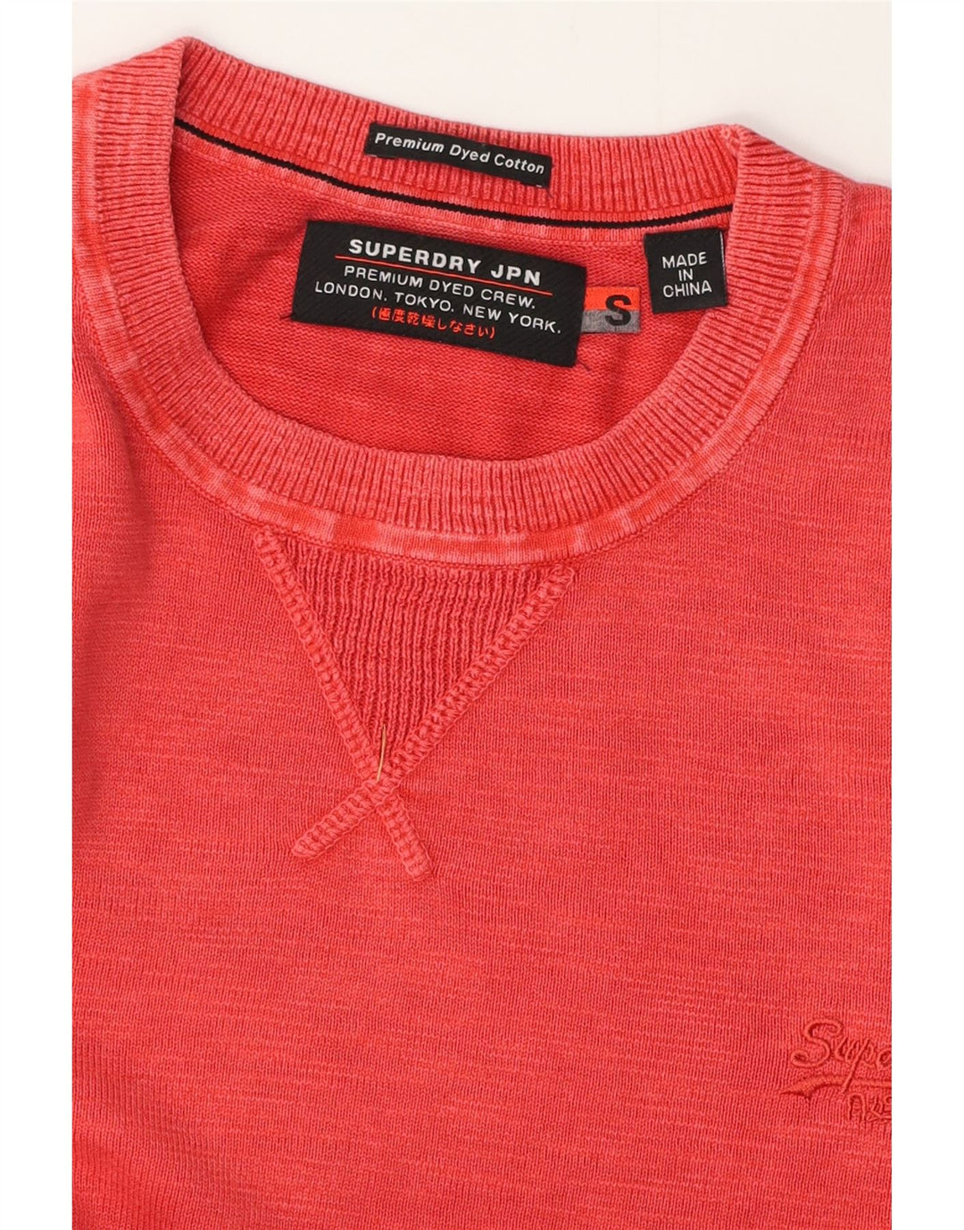 SUPERDRY Hombre Sudadera Jumper Small Rojo Algodón