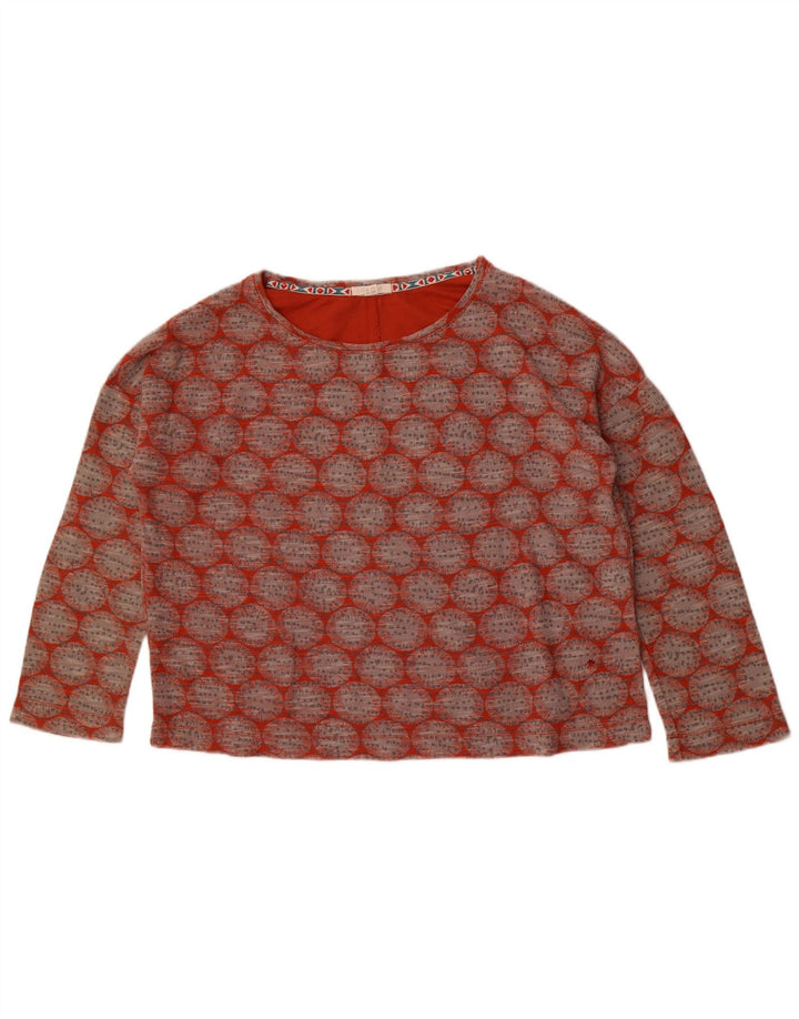 Top corto para mujer de White Stuff, manga larga, talla 40, talla M, color rojo geométrico