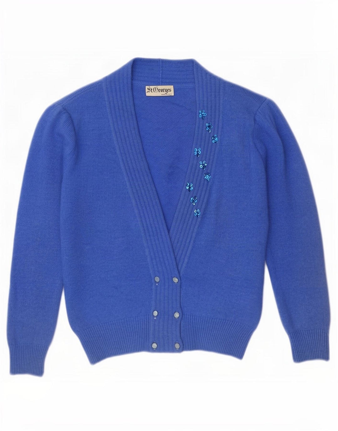St. Georges - Cárdigan extragrande para mujer, talla 4, color azul pequeño