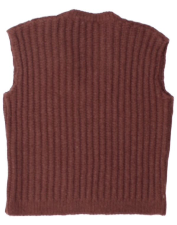Vintage hombres chaleco tanque top grande marrón