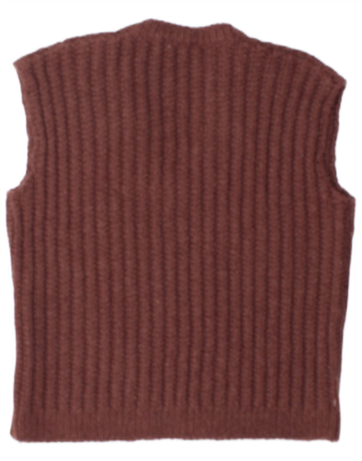 Vintage hombres chaleco tanque top grande marrón