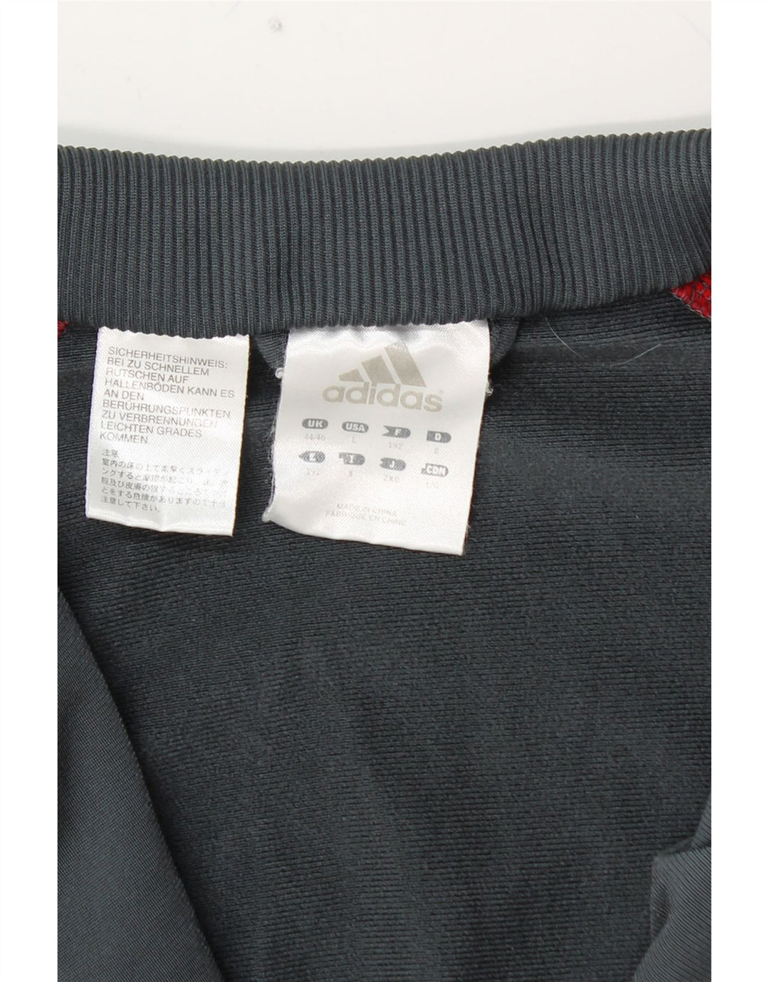 ADIDAS Chaqueta superior de chándal para hombre UK 44/46 Poliéster con bloques de color gris grande