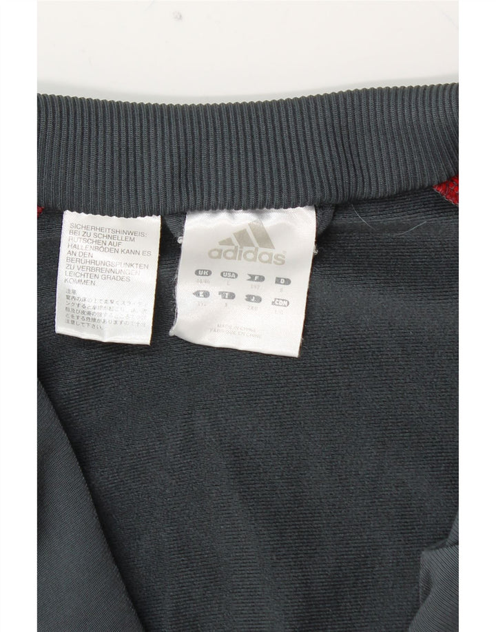 ADIDAS Chaqueta superior de chándal para hombre UK 44/46 Poliéster con bloques de color gris grande