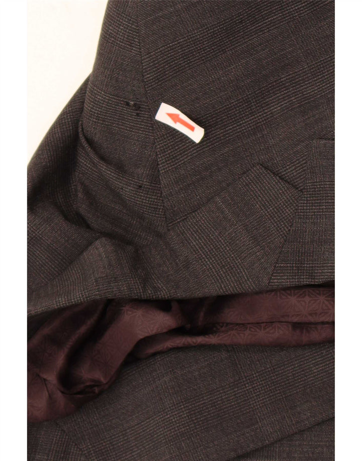 Marks & Spencer Chaqueta tipo blazer de 2 botones para hombre UK 46 XL Lana a cuadros gris