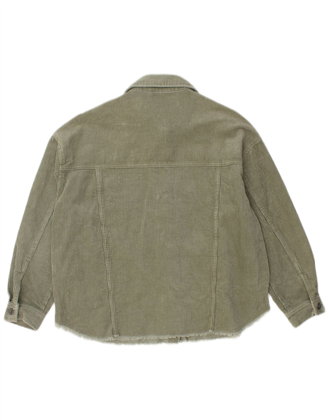 ZARA Mujer Camisa Sobrecamisa Loose Fit Pana UK 6 XS Algodón Verde