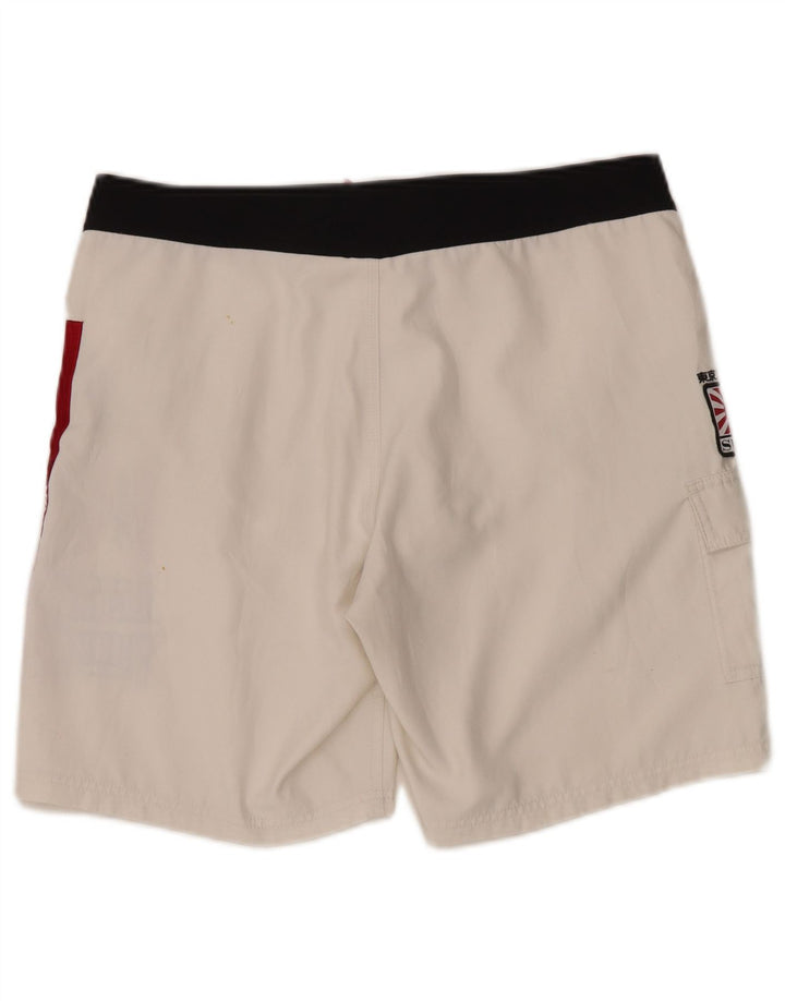 Sundek Bañador con gráfico para hombre, talla grande, poliéster blanco