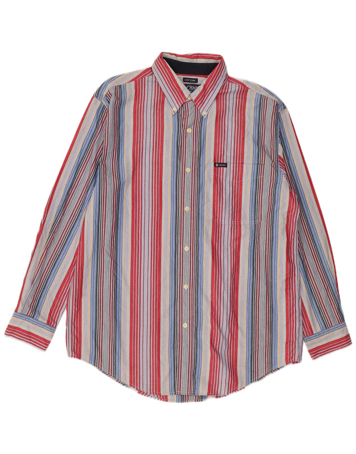 Chaps Camisa de fácil cuidado para hombre de algodón a rayas multicolor mediana