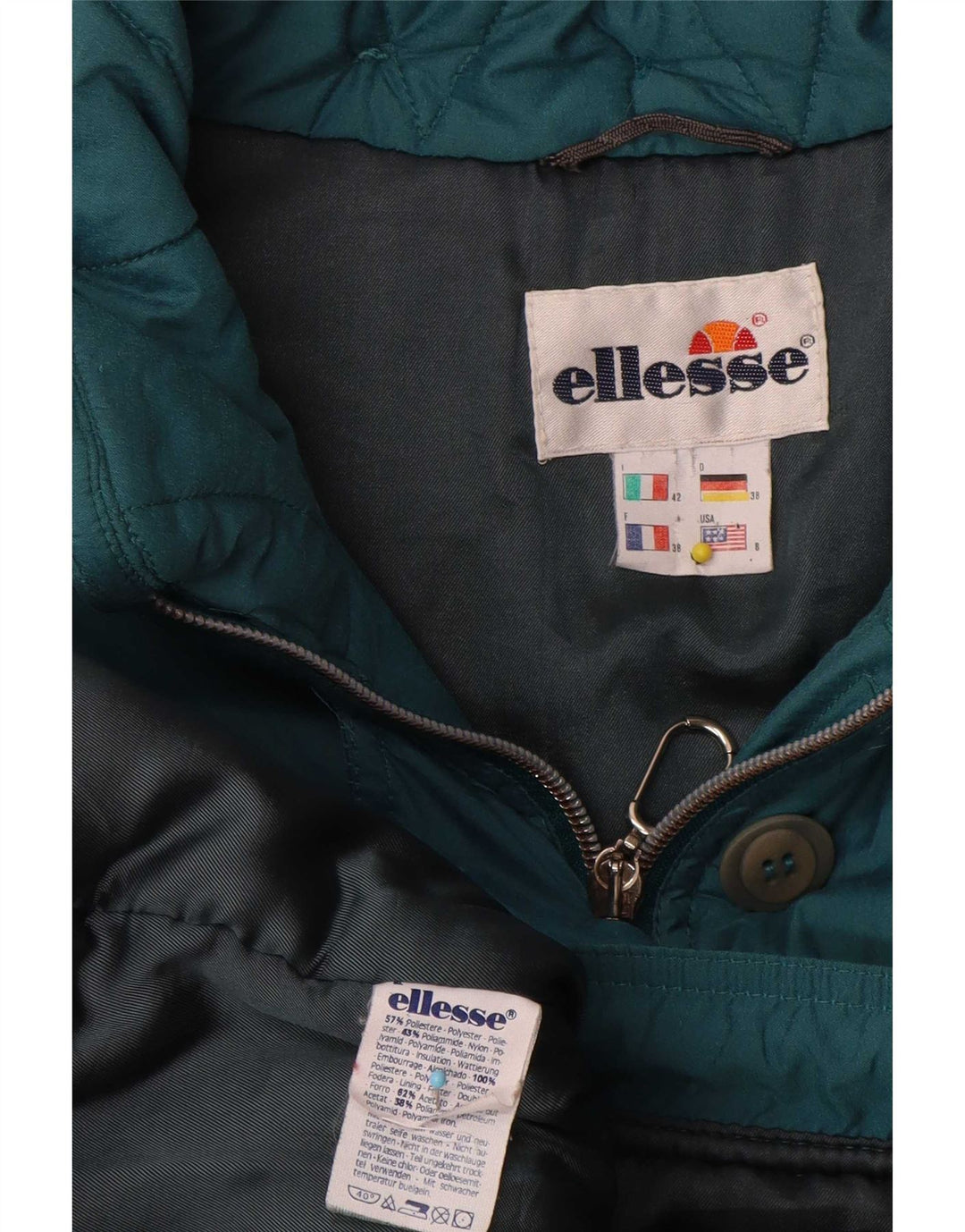 Abrigo Cortavientos Mujer Ellesse IT 42 Poliéster Verde Medio