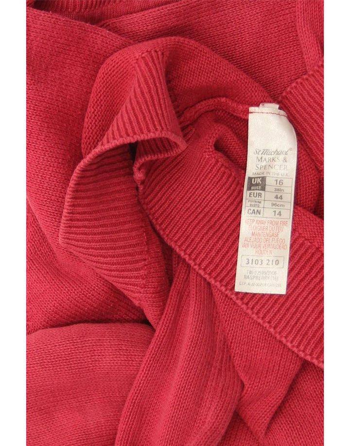 Marks & Spencer Jersey extragrande con cuello barco para mujer, talla 40, color rojo