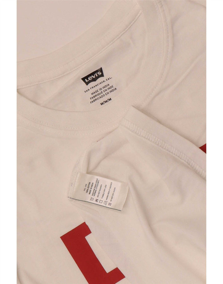 Levi's Camiseta gráfica para hombre Top mediano de algodón blanco