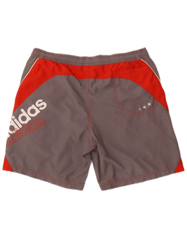 ADIDAS Mens Graphic Swimming Shorts Large  Grey Colourblock Polyester