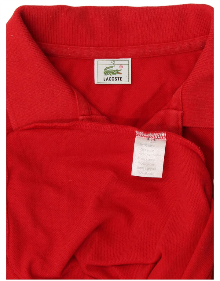 Lacoste Polo Sin Mangas Para Mujer Talla 42 Grande Algodón Rojo