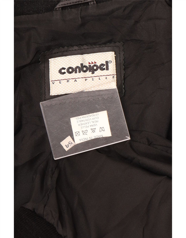 Conbipel Chaqueta Bomber De Cuero Para Hombre IT 54 XL Cuero Negro