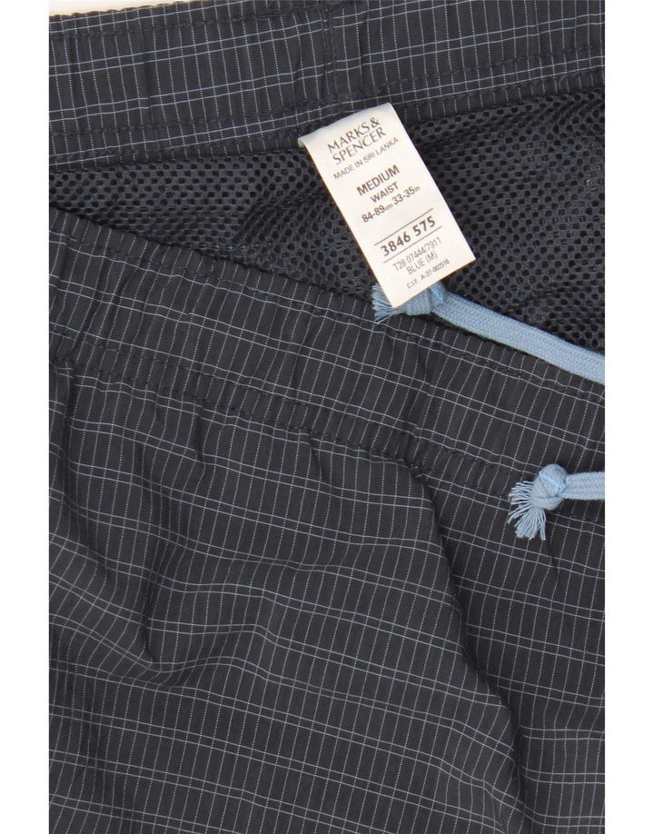 Marks & Spencer Hombre Blue Harbor Bañador Corto Grande Azul Marino Cuadros