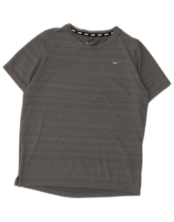 Nike Camiseta Dri Fit para niño 10-11 años Poliéster a Rayas Gris Medio