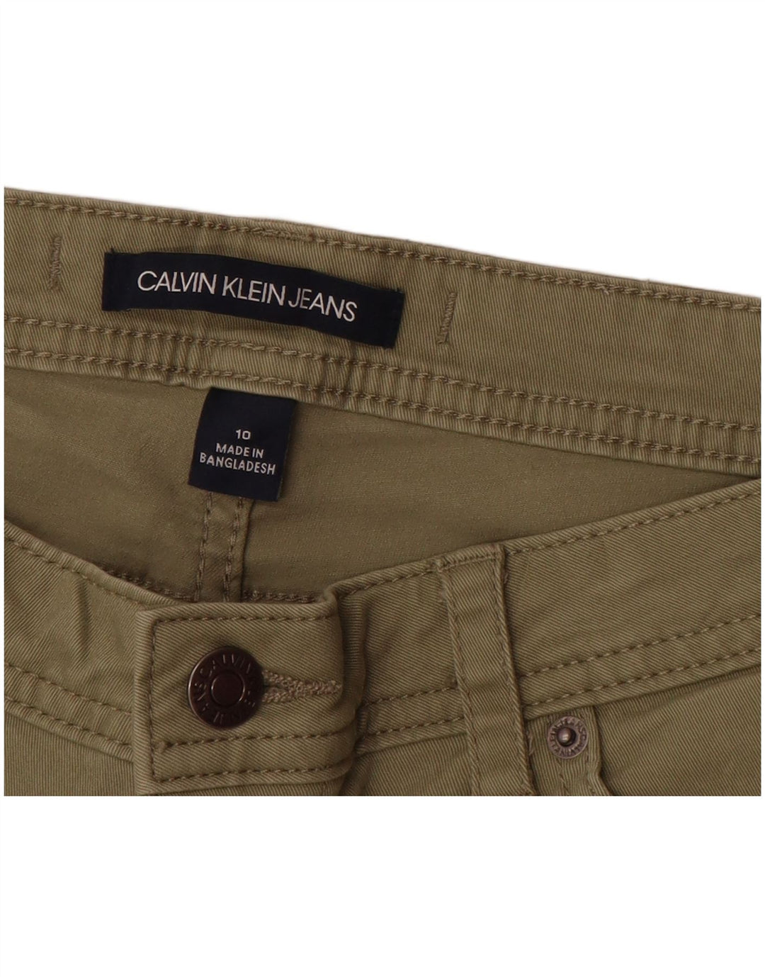 CALVIN KLEIN Pantalones casuales cónicos para mujer US 10 Large W30 L27 Verde
