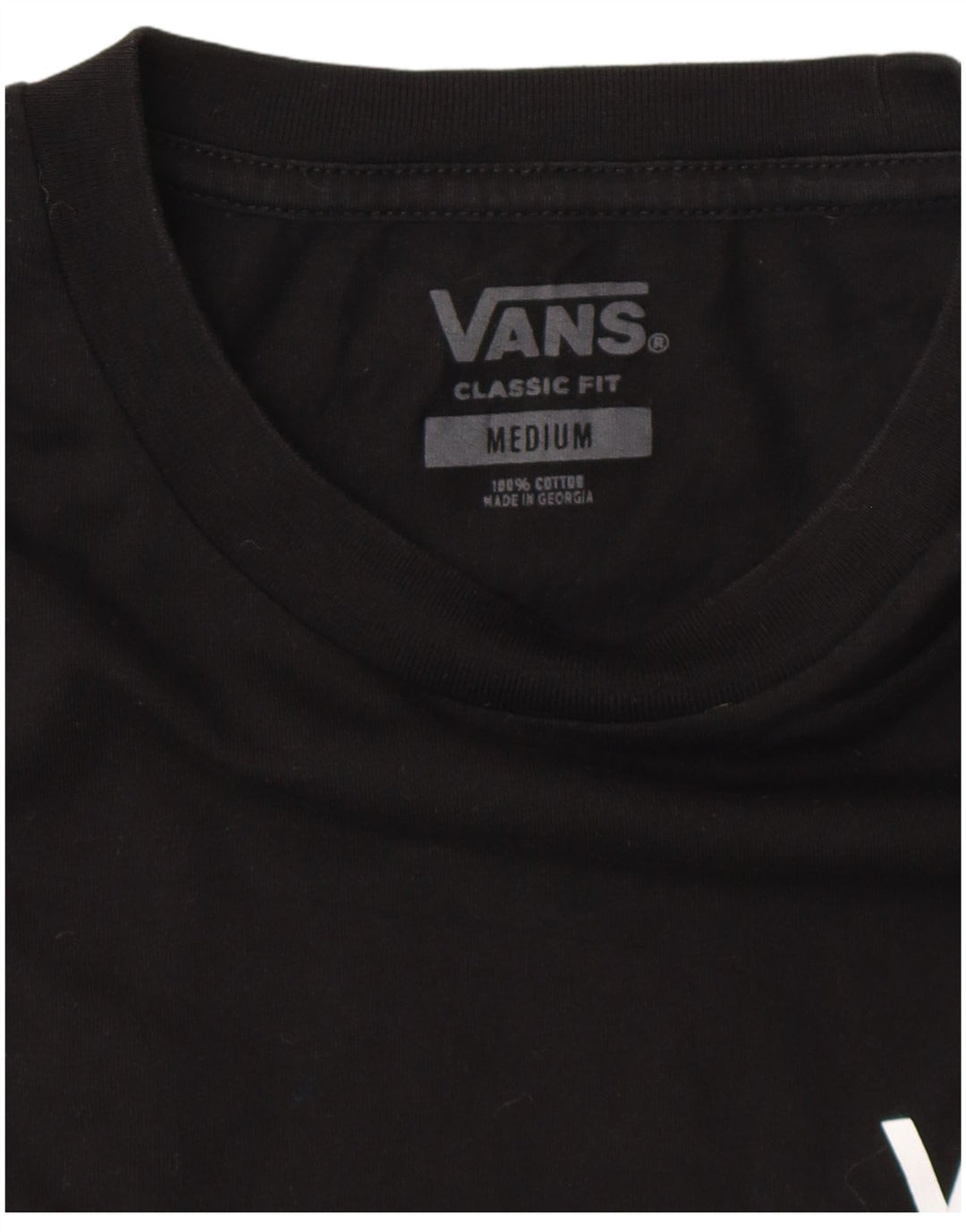 VANS Camiseta gráfica de corte clásico para hombre Top Medium Black Cotton