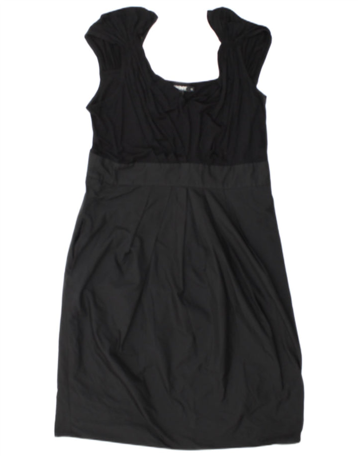 Dkny Vestido recto para mujer US 14 XL Viscosa negra con bloques de color