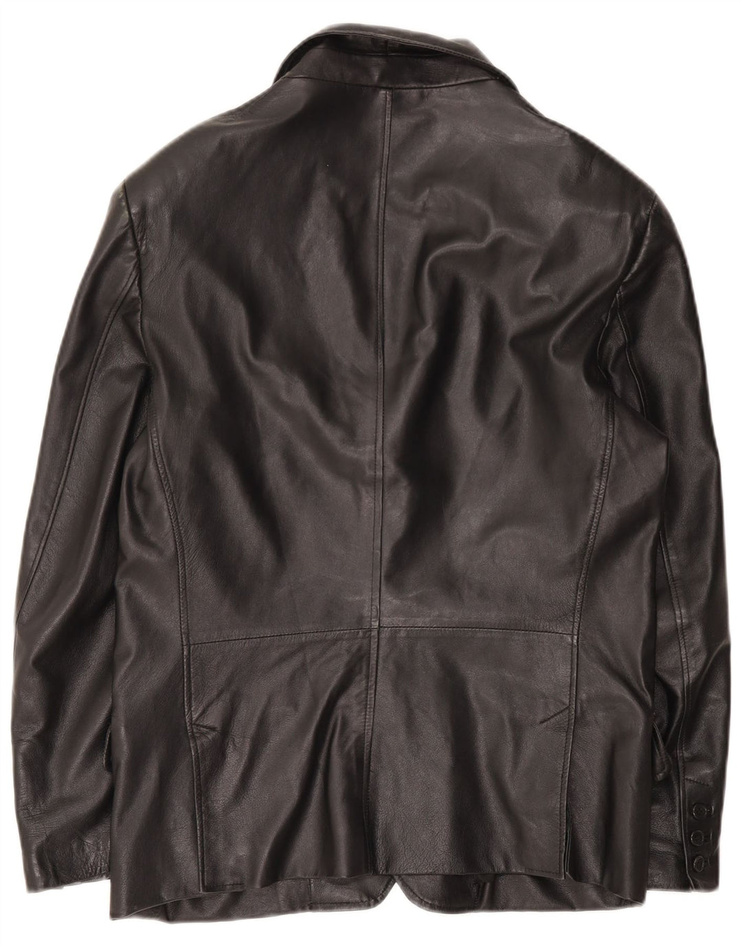Vintage hombres 3 botones cuero Blazer chaqueta IT 50 cuero negro grande