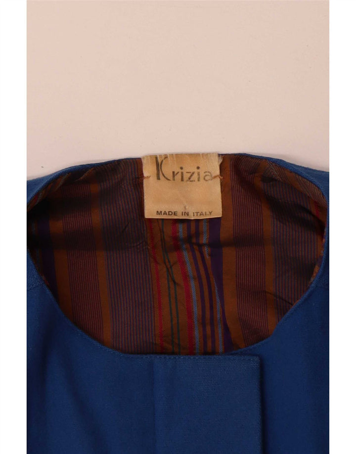 Krizia Chaqueta Bolero para Mujer UK 44 Azul Medio