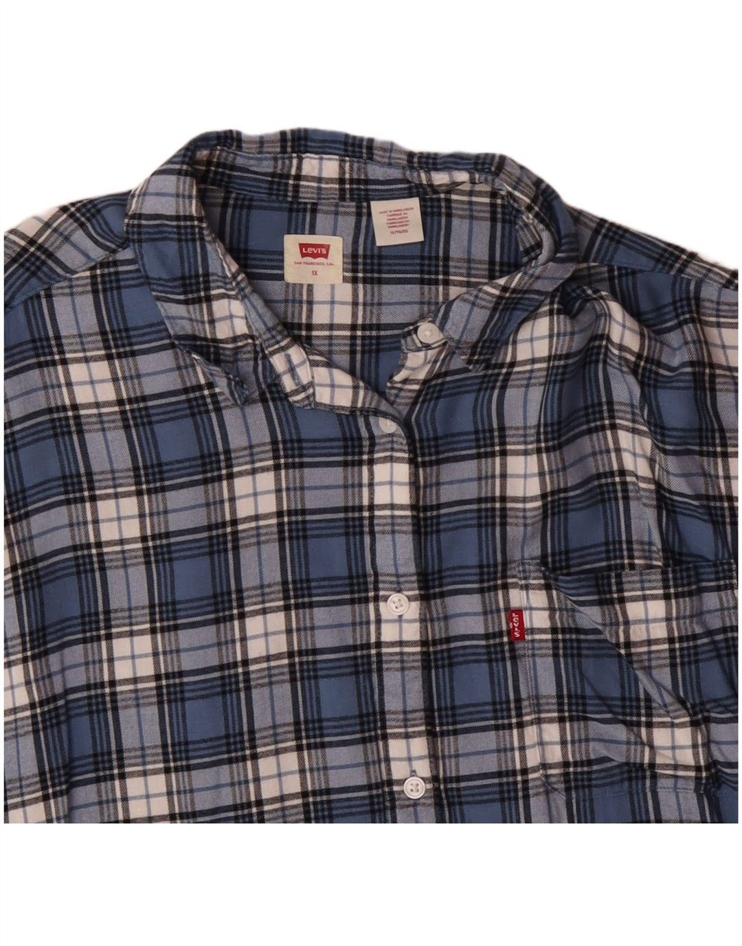 Levi's Camisa de franela para mujer UK 40 XL Algodón a cuadros azules