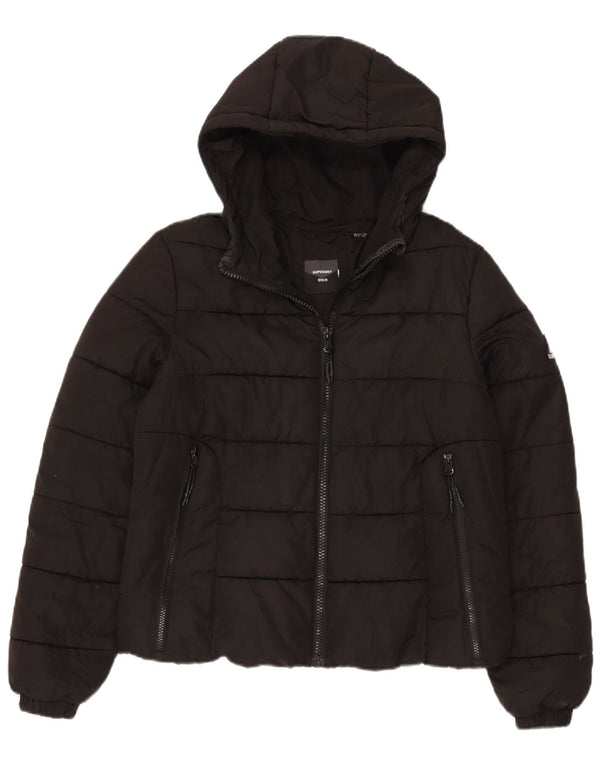 Superdry Chaqueta Acolchada Con Capucha Para Mujer UK 40 Mediano Poliéster Negro