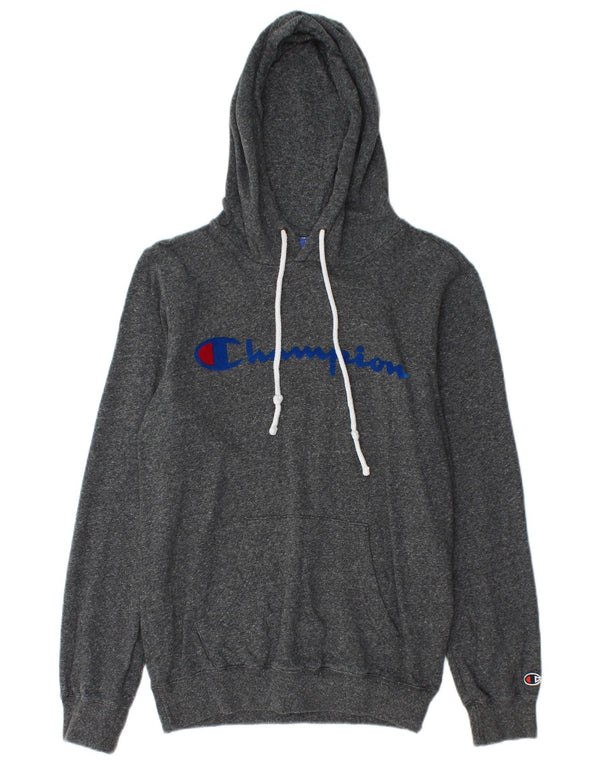 CHAMPION Jersey con capucha gráfica para hombre XS Algodón moteado gris