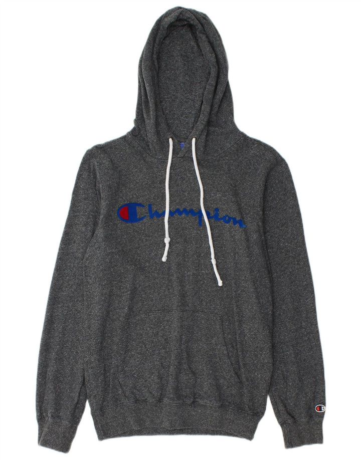 CHAMPION Jersey con capucha gráfica para hombre XS Algodón moteado gris