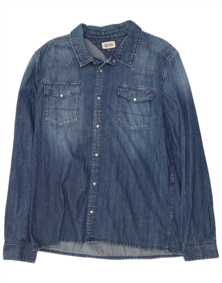 Camisa Tommy Hilfiger Hombre Denim XL Algodón Azul