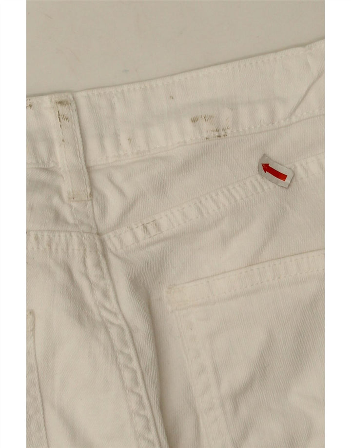 Vaqueros Capri para Mujer Fat Face UK 12 Medium W28 L20 Algodón Blanco