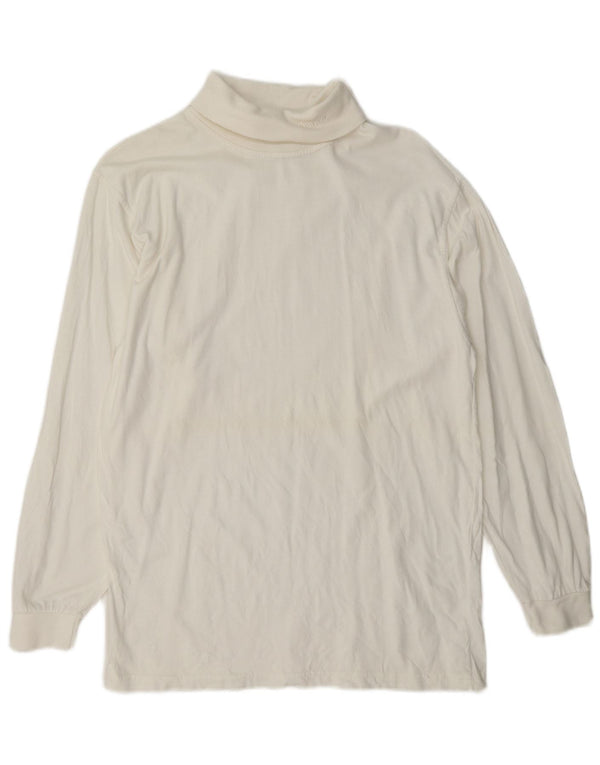 Wrangler Top con cuello vuelto y manga larga para hombre, color blanco mediano