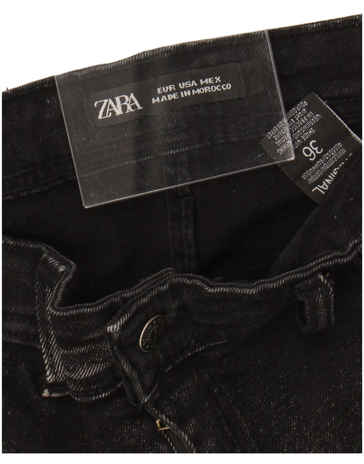 Zara Jeans Ajustados Desgastados Para Hombre W36 L25 Algodón Negro
