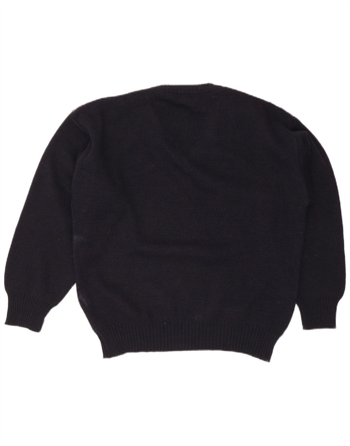Tris Line Jersey con cuello en V para hombre IT 48 Medium Lana a rayas azul marino